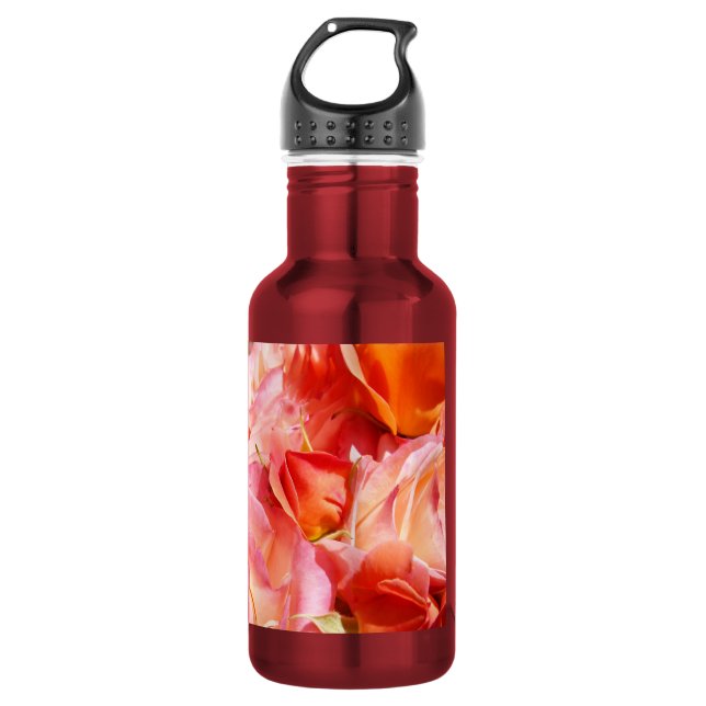 Add Your Custom Message Roses Water Bottle (Front)