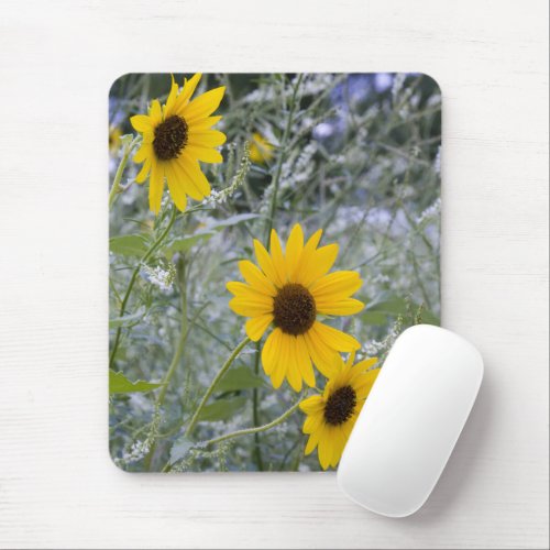 Add Your Custom Photo Diagonal Stack Sunflowers Mouse Pad