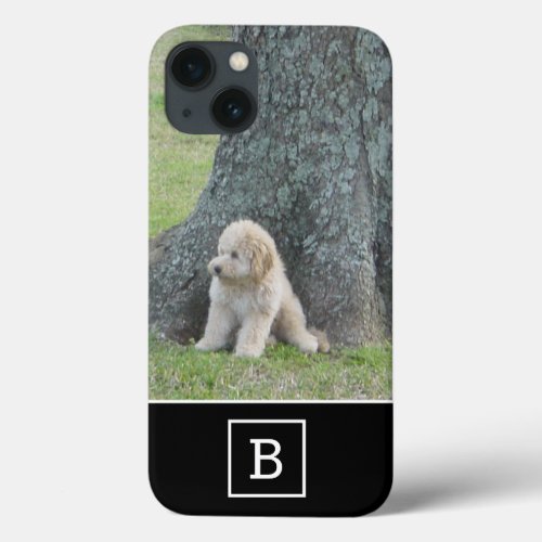 Add Your Custom Photo  Monogram Initial Black iPhone 13 Case