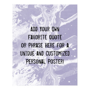 Add Your Custom Quote White Marble Dusty Purple Poster