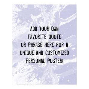 Add Your Custom Quote White Marble Lavender Poster