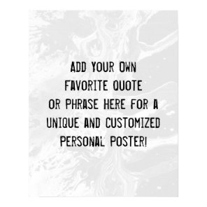 Add Your Custom Quote White Marble on Light Gray Poster
