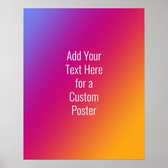 Add Your Custom Sans-Serif Text Pink Yellow Ombre Poster (Front)