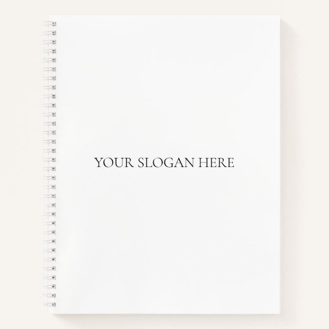 Add Your Custom Slogan or Quote in Serif Font to  Notebook (Front)