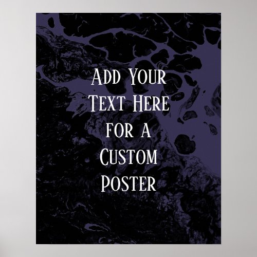 Add Your Custom Text Black  Dusty Purple Marble Poster