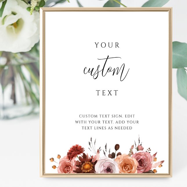 Add Your Custom Text, Burgundy, Pink Wedding Sign (Creator Uploaded)