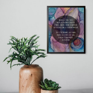 Add Your Custom Text Colorful Abstract Alcohol Ink Poster