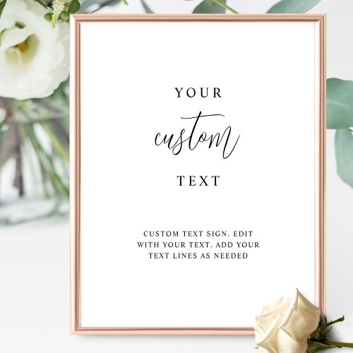 Add Your Custom Text Elegant Script Wedding Sign