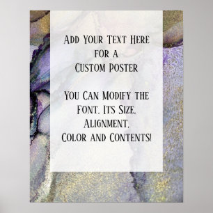 Add Your Custom Text Organic Abstract Alcohol Ink Poster