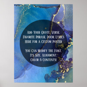 Add Your Custom Text Organic Abstract Alcohol Ink Poster
