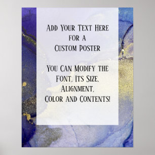 Add Your Custom Text Organic Abstract Alcohol Ink Poster