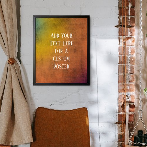 Add Your Custom Text Rainbow Orange Grunge Poster