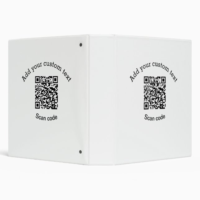 Add your custom text scan QR code business  3 Ring Binder (Background)