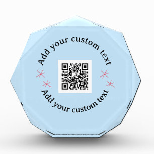 Add your custom text scan QR code business Acrylic Award