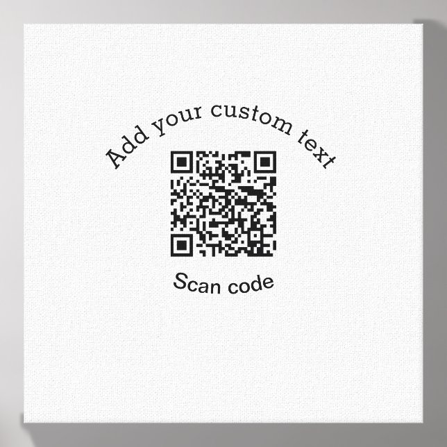 Add your custom text scan QR code business  Canvas Photo Tile (Front Set)