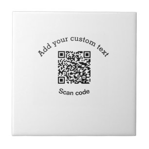 Add your custom text scan QR code business Ceramic Tile