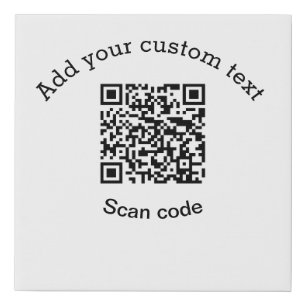 Add your custom text scan QR code business  Faux Canvas Print