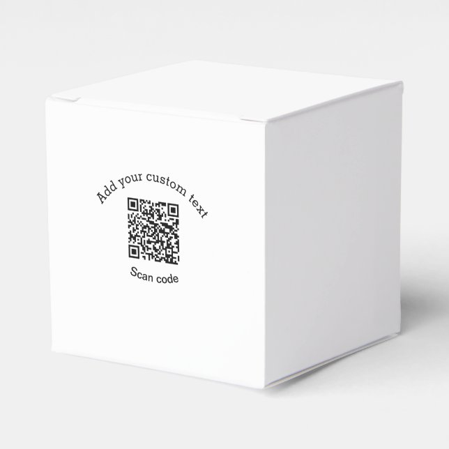Add your custom text scan QR code business  Favor Boxes (Front Side)