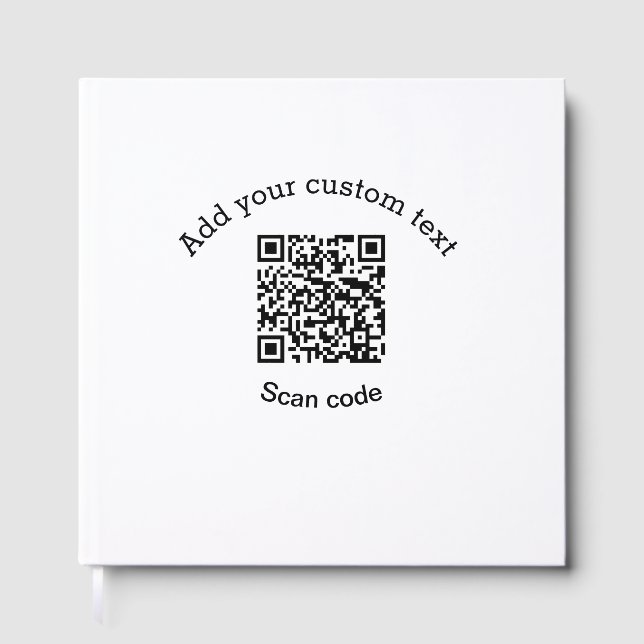 Add your custom text scan QR code business  Guest Book (Front)