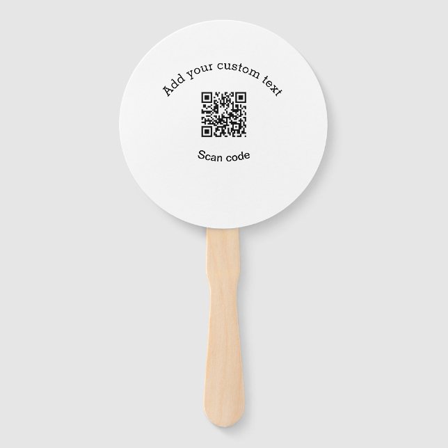 Add your custom text scan QR code business  Hand Fan (Front)