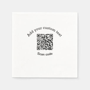 Add your custom text scan QR code business Napkins