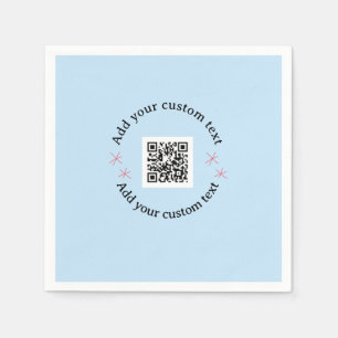 Add your custom text scan QR code business Napkins