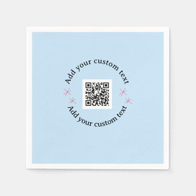 Add your custom text scan QR code business  Napkins (Front)