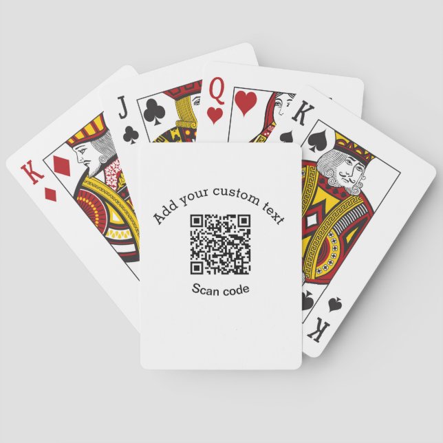 Add your custom text scan QR code business  Poker Cards (Back)