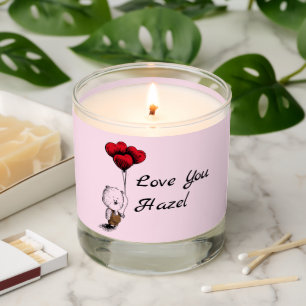 Add Your Custom Text Teddy Bear Valentine’s Day Scented Candle