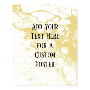 Add Your Custom Text White & Custard Yellow Marble Poster