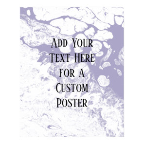 Add Your Custom Text White & Dusty Purple Marble Poster