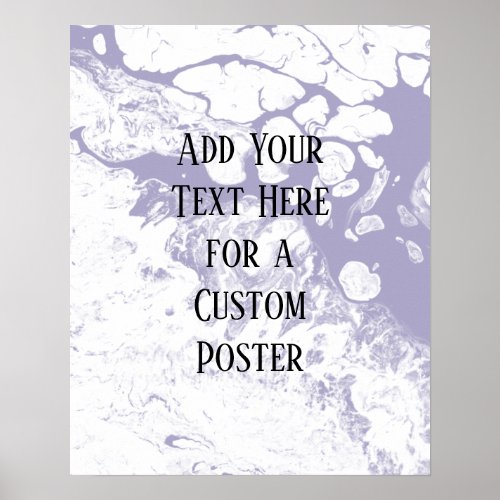 Add Your Custom Text White  Dusty Purple Marble Poster