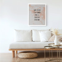Add Your Custom Text, White & Light Salmon Marble