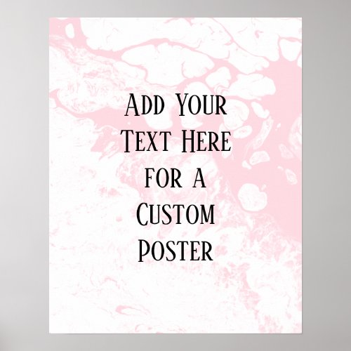 Add Your Custom Text White  Pastel Pink Marble Poster