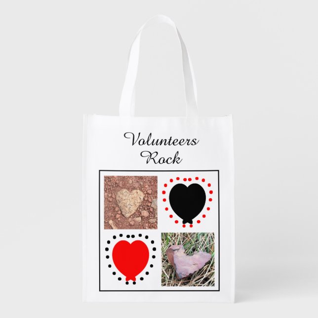 Add Your Custom Volunteer Workers Photos Grocery Bag (Front)