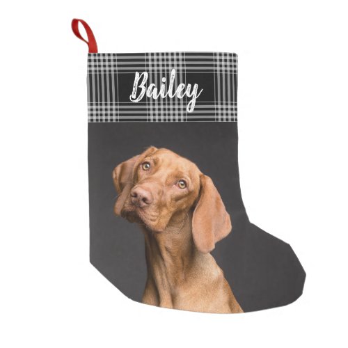 Add your cute dog photo custom template Christmas  Small Christmas Stocking