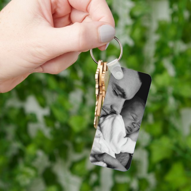 Add your Dad's Photo to this Best Dad Ever Keychain (Hand)