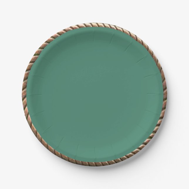 Add Your Design Or Photo to Gold Bronze Border Paper Plates (Front)