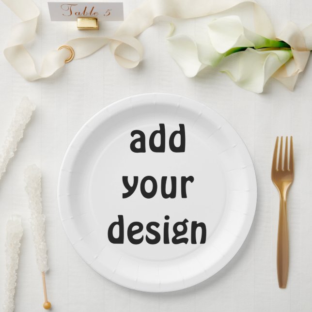 add your design paper plates (Wedding)