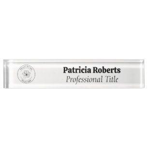 Add your details on this floral design  desk name plate