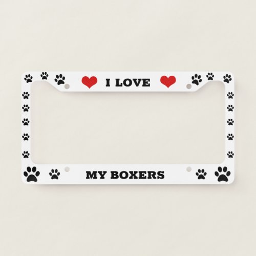 Add Your Dog Breed Boxer License Plate Frame