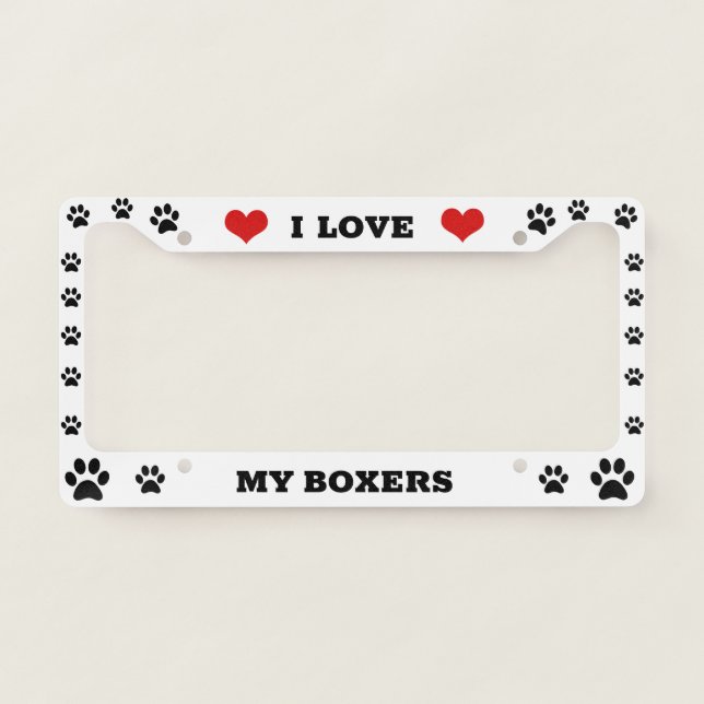 Add Your Dog Breed, Boxer License Plate Frame (Front)