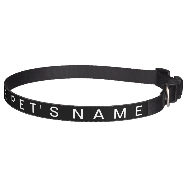 Add Your Dog Cat Pet Name Collar ... Black (Right)