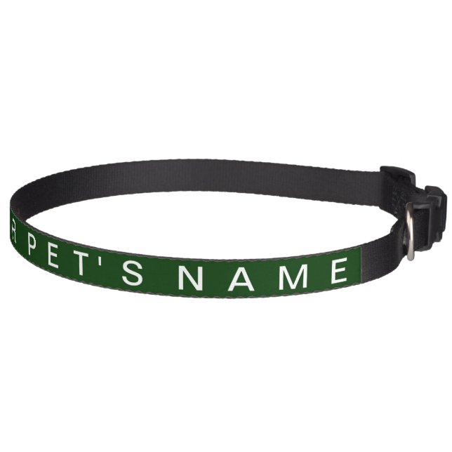Add Your Dog Cat Pet Name Collar ... Green (Right)