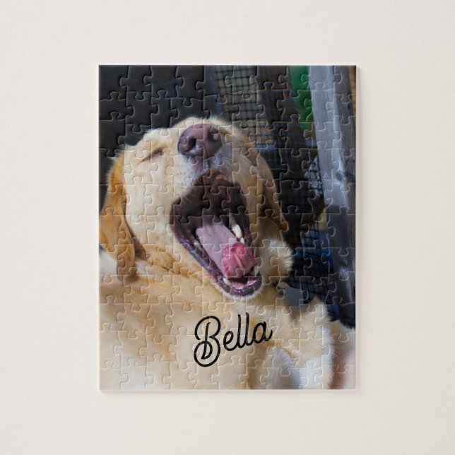 add your dog photo and text personalized custom jigsaw puzzle (Vertical)