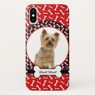 Add Your Dog's Name and Photo Red Bone iPhone X Case