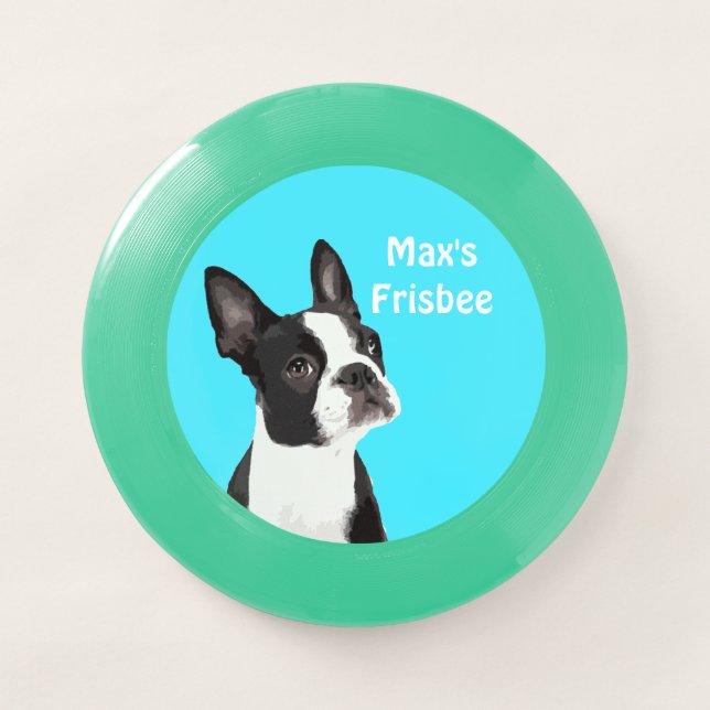 Add Your Dog's Name Boston Terrier Frisbee (Front)