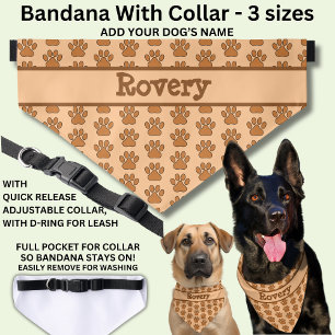 Add Your Dog's Name To This Brown Pet Bandana Collar