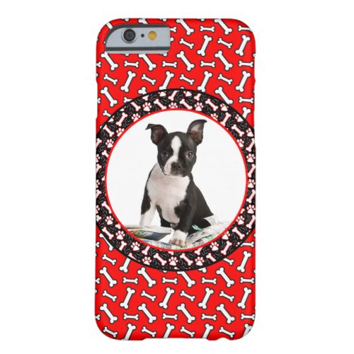 Add Your Dogs Photo Bone and Paw Template Barely There iPhone 6 Case