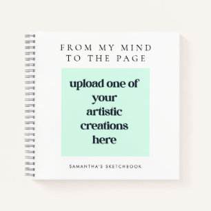 Add Your Drawings Artwork Artist Name White Sketch Notebook